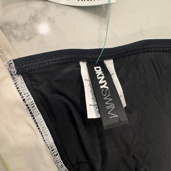 DKNY Black & White Bikini Top - Size 10 NWT - Picture 2 of 5